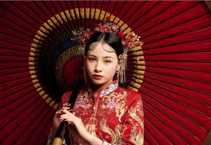 麗竹彩妝作品：新式國風(fēng)新娘造型