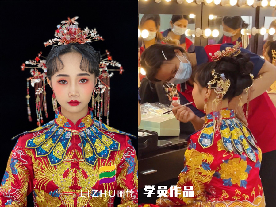  南寧化妝學(xué)校學(xué)員作品：中式秀禾新娘造型