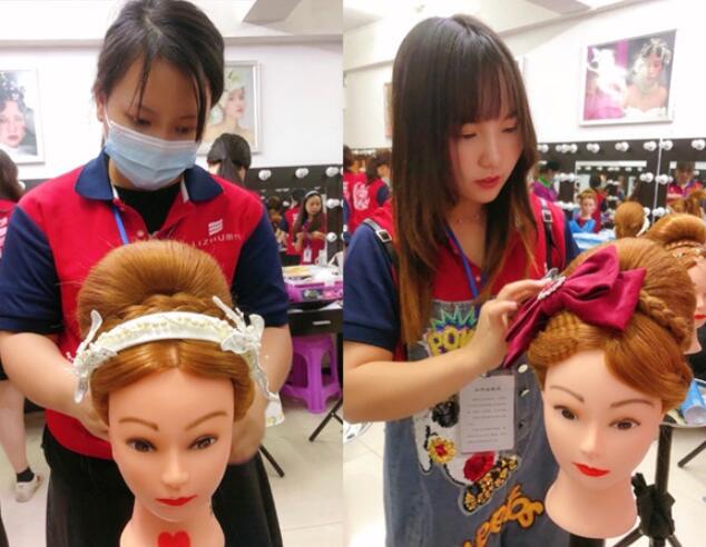 廣西化妝學校編發(fā)課堂練習---赫本頭