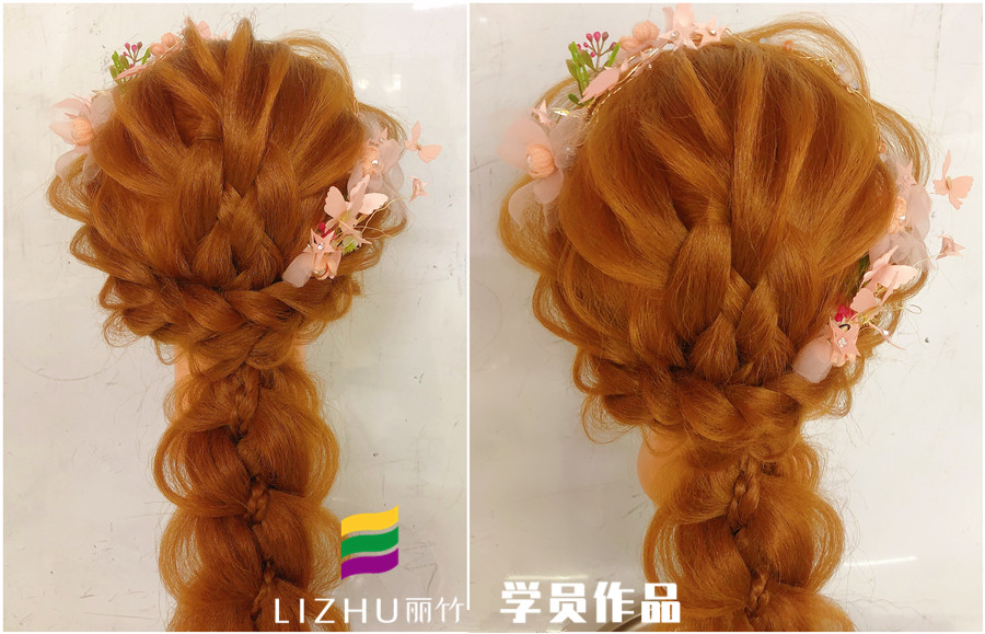 森系編發(fā)造型，南寧化妝培訓(xùn)班學(xué)員作品