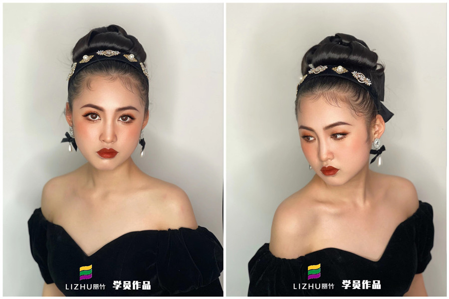 復古風造型-廣西南寧麗竹化妝學校學員作品