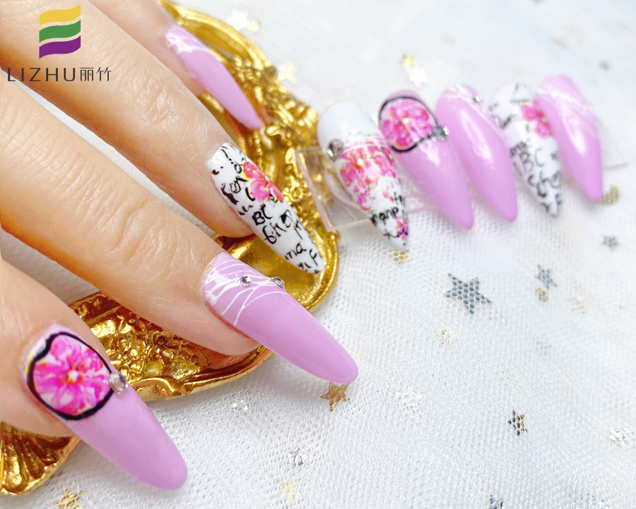 轉印紙美甲作品，南寧美甲培訓短期班