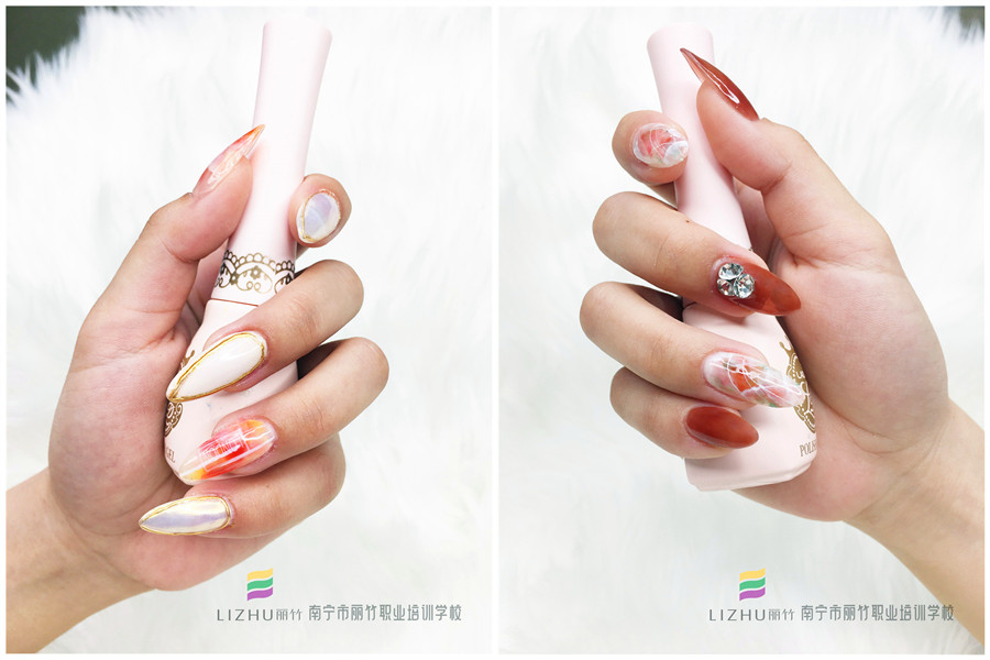 暈染美甲圖片欣賞，零基礎(chǔ)學(xué)美甲學(xué)員作品