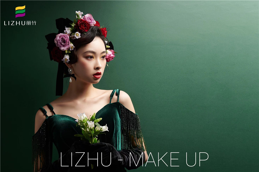 復古鮮花新娘造型，廣西彩妝學校十大品牌作品