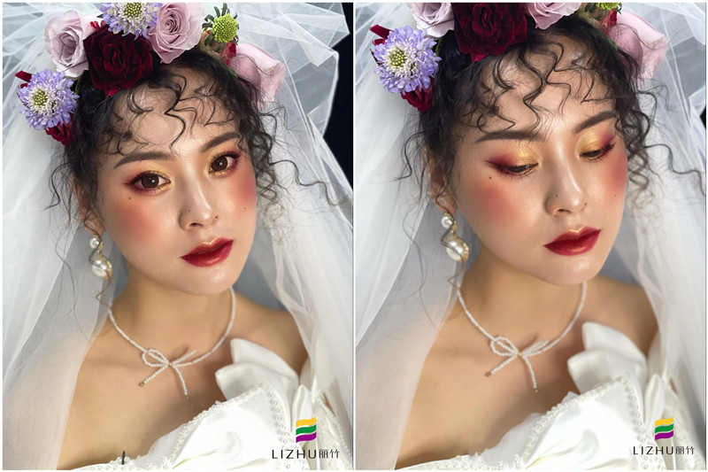 復古油畫風格新娘 ，南寧彩妝學校新娘妝作品