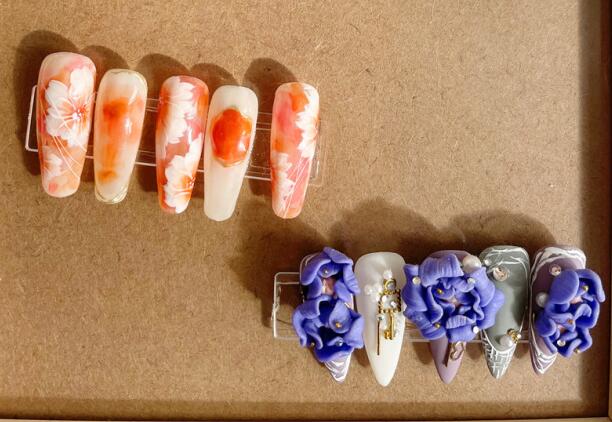 零基礎(chǔ)可以學(xué)美甲嗎？來(lái)看廣西美甲基礎(chǔ)班彩繪美甲作品