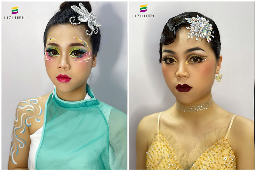 南寧化妝彩妝學(xué)校作品：拉丁舞造型、舞臺妝造型、國標(biāo)舞造型