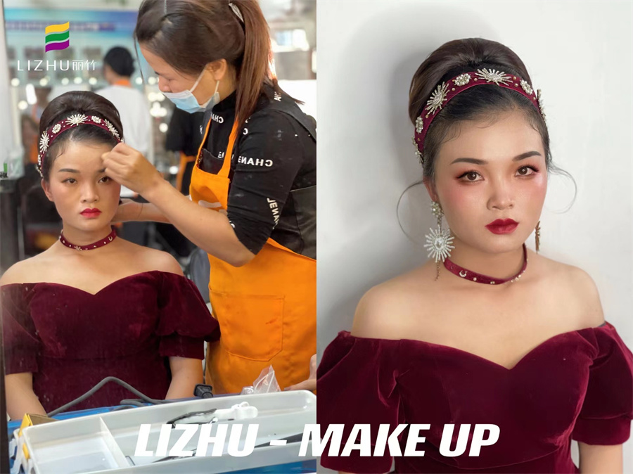 輕復(fù)古造型，南寧彩妝師課堂考核作品