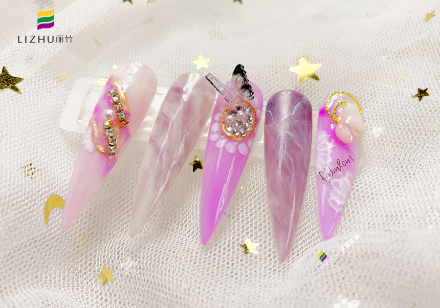 冰透蝴蝶結(jié)暈染美甲&暈染液藝術(shù)美甲 | 南寧美甲實訓(xùn)作品