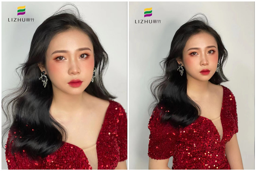 禮服披發(fā)造型，廣西南寧專業(yè)化妝學校作品