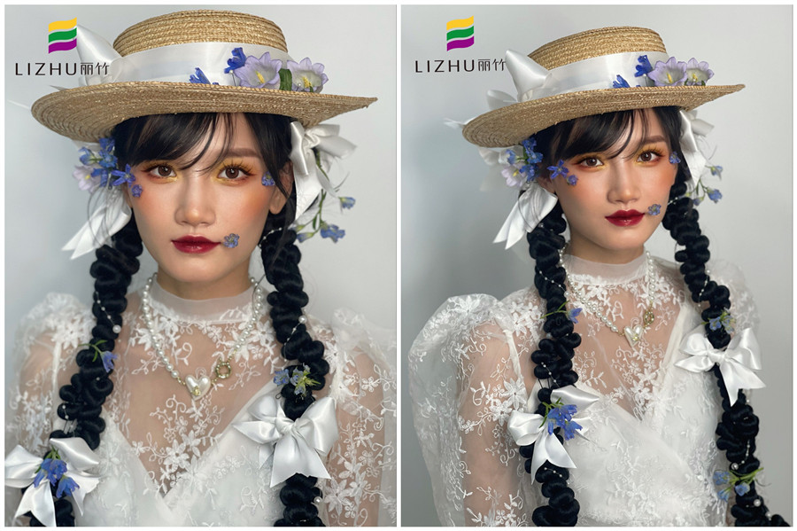 禮帽花樣新娘造型，廣西形象化妝班作品