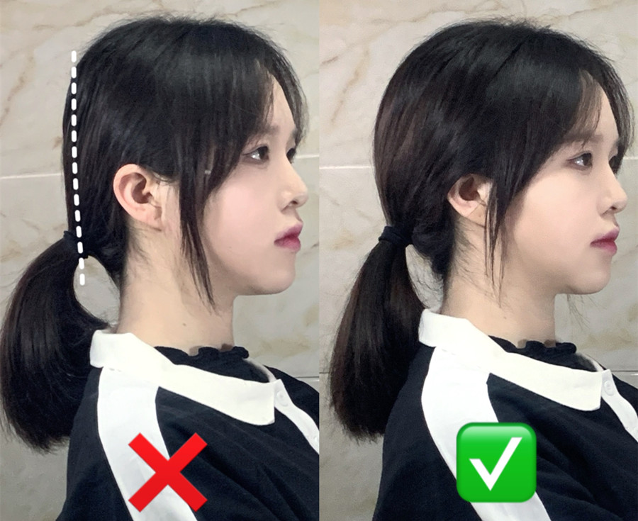 你扁頭低馬尾扎法教程，南寧化妝扎發(fā)學校教你