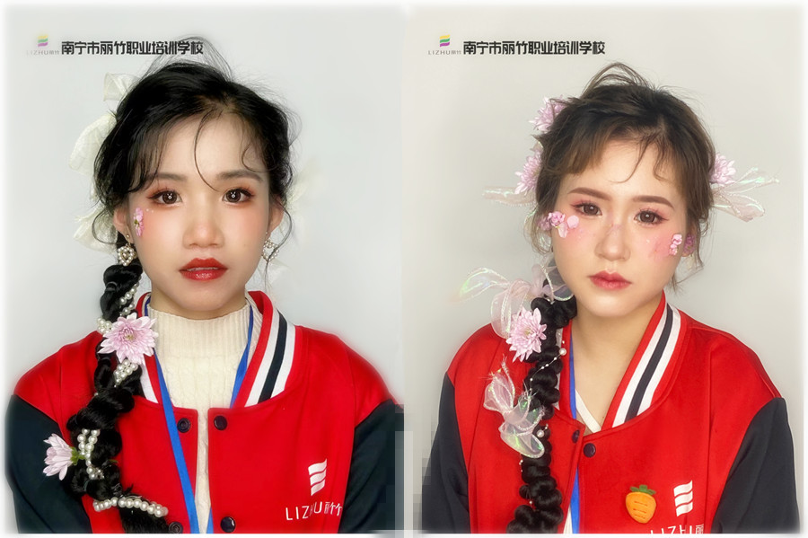 南寧化妝新娘造型班學(xué)員作品---花樣新娘