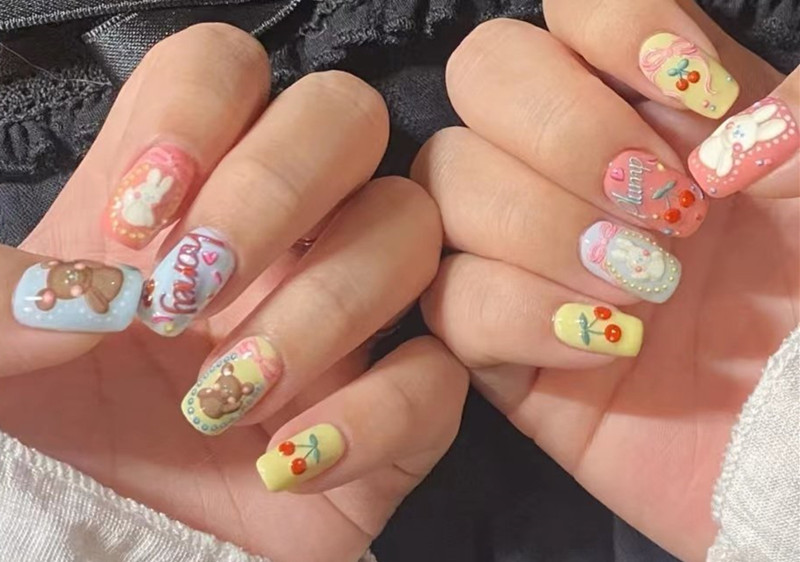 法式櫻桃美甲，南寧美甲進(jìn)修造型培訓(xùn)