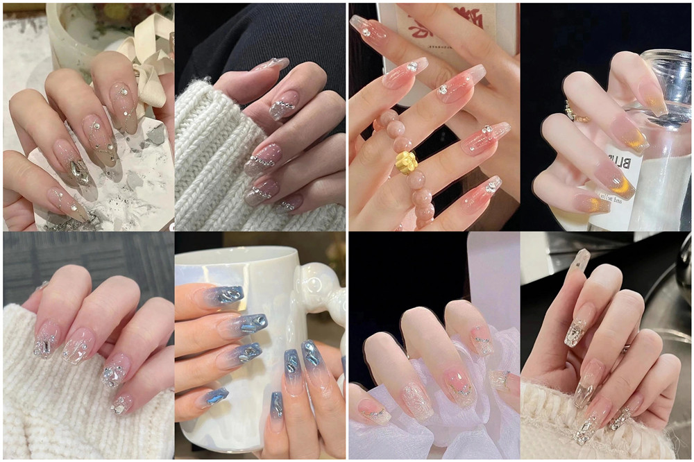碎鉆美甲，南寧美甲款式造型班浪漫推薦