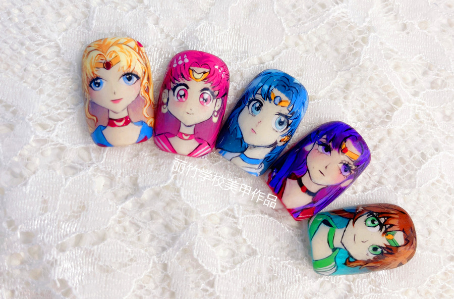 美少女戰(zhàn)士美甲，廣西南寧美甲進修班作品