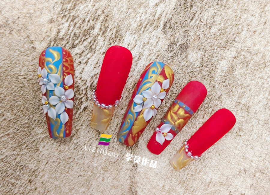 中式秀禾美甲，南寧美甲培訓(xùn)進修班作品