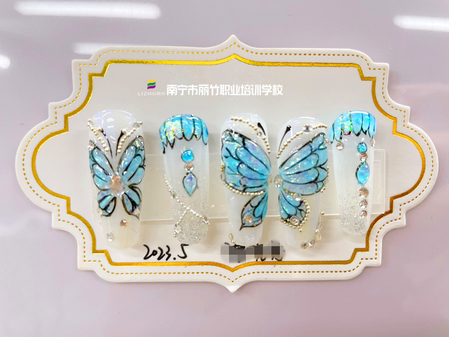 奢華蝴蝶美甲，廣西美甲造型培訓(xùn)