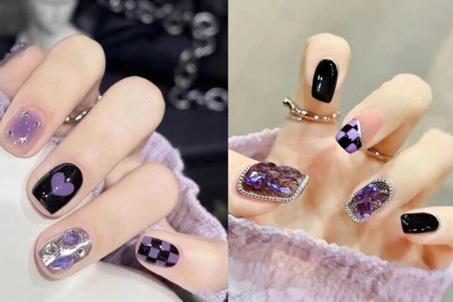 秋冬棋盤格美甲，南寧美甲師推薦
