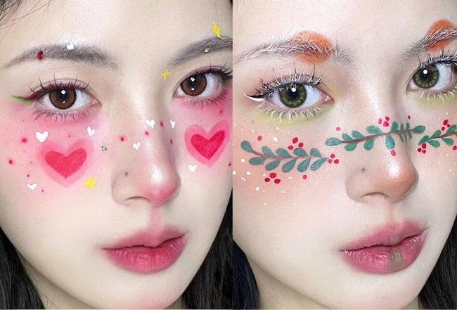 可愛圣誕節(jié)妝容，南寧化妝基礎(chǔ)教學(xué)