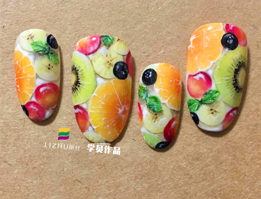 水果美甲：草莓美甲、橘子獼猴桃美甲、檸檬美甲