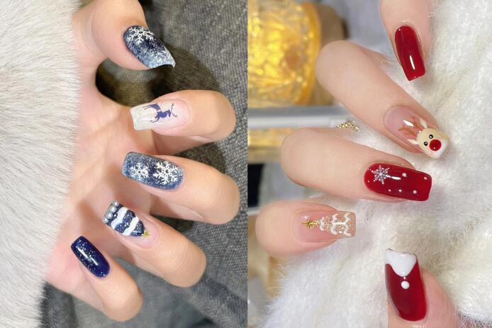 圣誕美甲款式，廣西美甲造型學(xué)習(xí)推薦