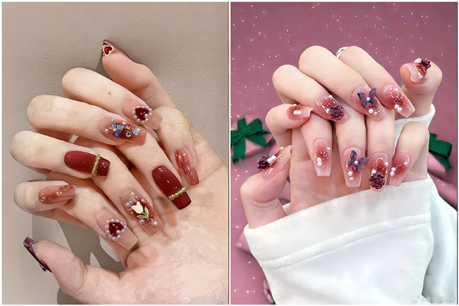 招財紅色美甲，南寧美甲教育專業(yè)推薦
