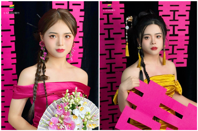 中式晨袍造型，南寧化妝藝術培訓作品