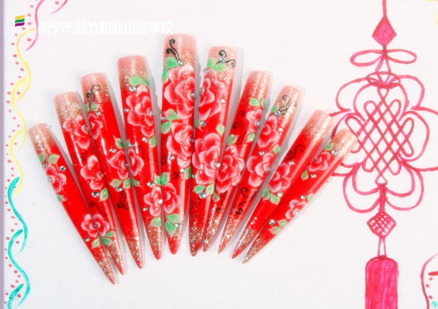 新年美甲排筆彩繪，南寧美甲學徒必學款