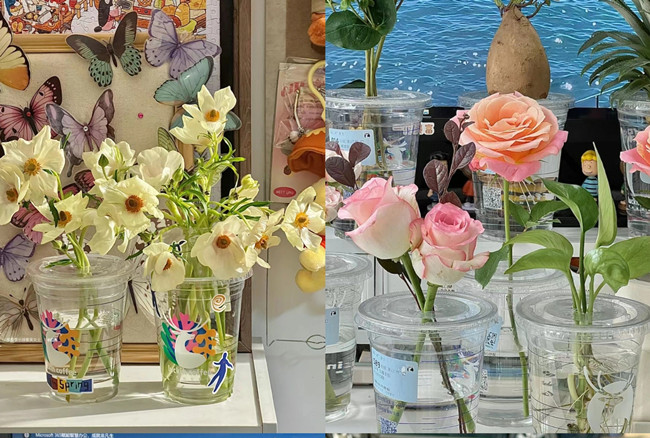 美麗杯子花束，廣西插花造型學(xué)校培訓(xùn)