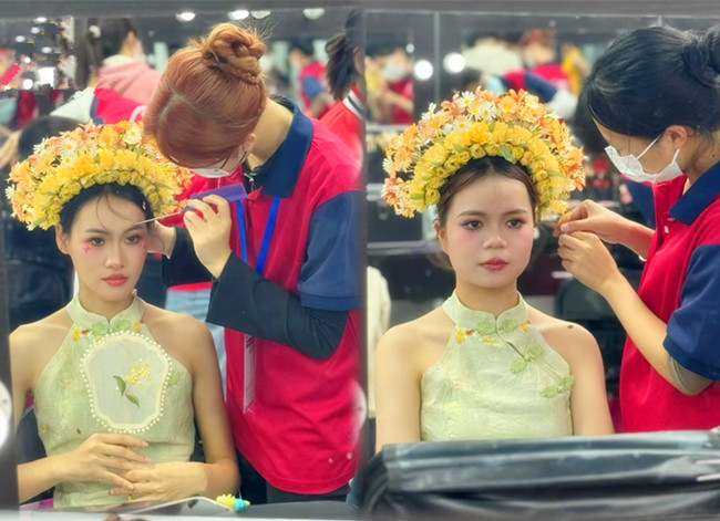 廣西化妝寫真：簪花造型學員練習