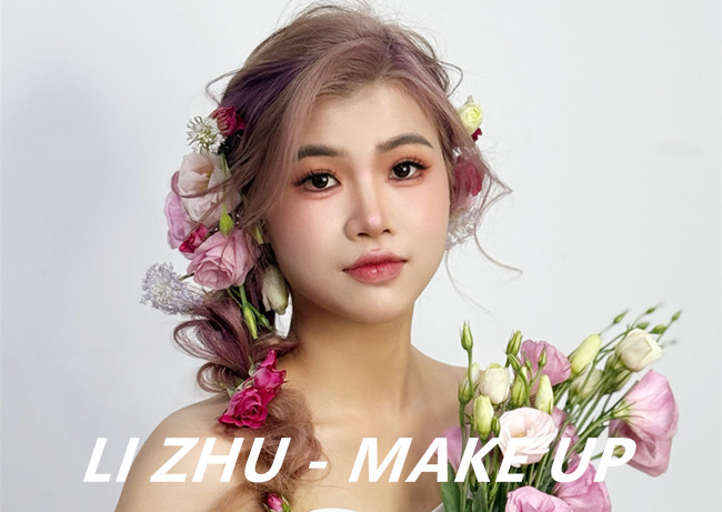 森系鮮花新娘，廣西新娘妝進(jìn)修學(xué)校作品