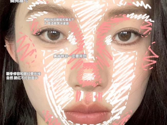 骨相感妝容，廣西化妝進修學培訓專為闊面臉女孩準備