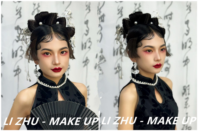 新國風造型，南寧彩妝寫真造型學校作品