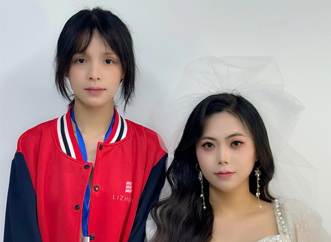 白紗韓式披發(fā)新娘，廣西培訓(xùn)美妝師作品