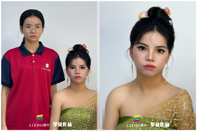 傣族少女寫真，學(xué)專業(yè)彩妝在南寧學(xué)員作品