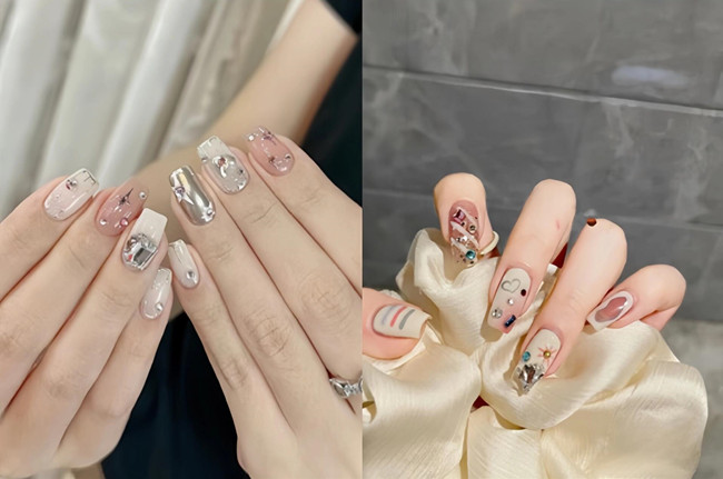 溫柔甜酷風(fēng)美甲，廣西美甲款式培訓(xùn)學(xué)校分享