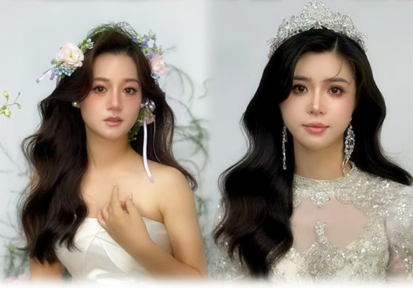 學(xué)員披發(fā)造型合集，廣西化妝彩妝培訓(xùn)進(jìn)修作品