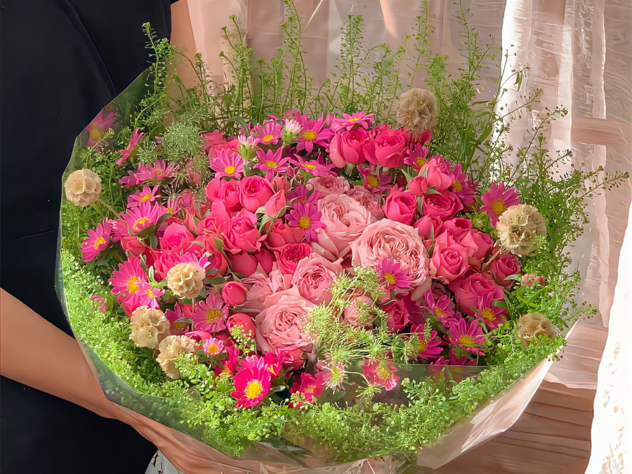 超治愈的春日花束，廣西花藝插花培訓學校作品