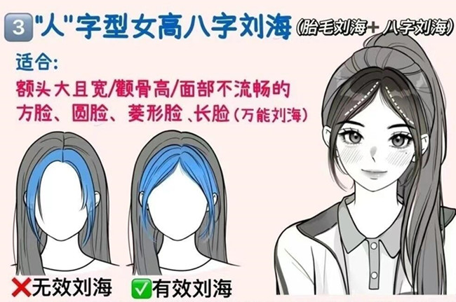 如何護理“人”字女高八字劉海教程，南寧學女發(fā)