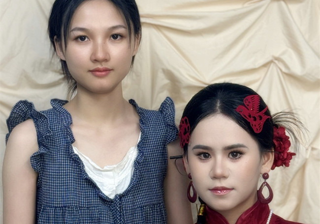 晨袍中式新娘，南寧學(xué)彩妝0基礎(chǔ)作品