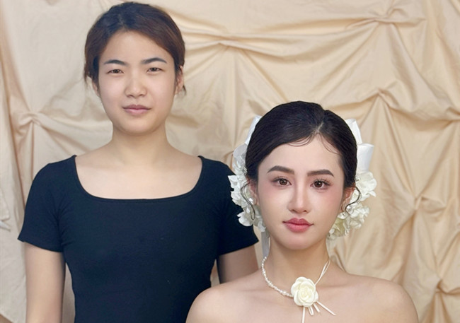 韓式新娘造型，廣西美妝造型訓(xùn)練作品