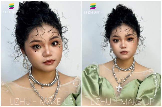 氛圍丸子頭造型，南寧寫(xiě)真化妝師作品