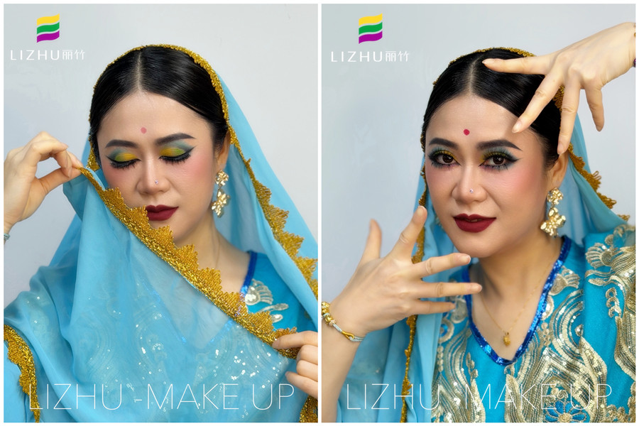 異域風情印度妝，南寧彩妝形象造型學校作品