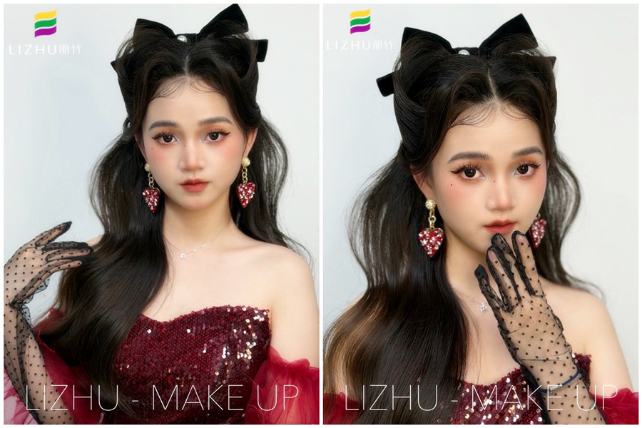復(fù)古貓耳半披造型，廣西化妝設(shè)計(jì)